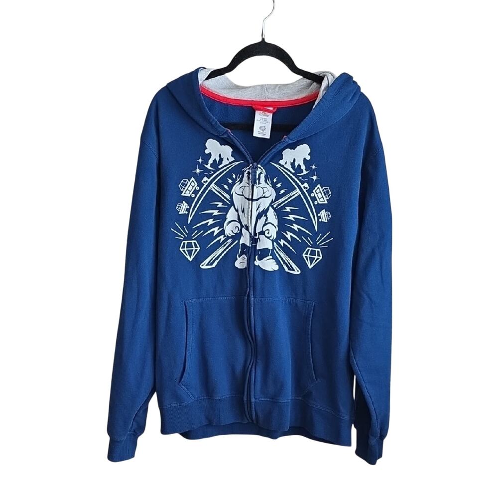 Disney Store Blue Grumpy Full Zip Sweatshirt Hoodie Jacket Adult Size XXL
